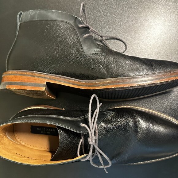 Cole Haan Chukka Ankle Boots Black Leather Lace Up Men\'s size 10M main image 9